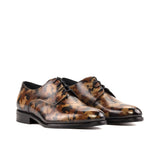 DapperFam Vero in Brown Men's Hand-Painted Patina Derby — Style 5283