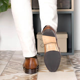 DapperFam Vero in Cognac Men's Italian Leather Derby