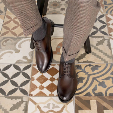 DapperFam Vero in Dark Brown Men's Italian Leather Derby