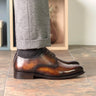 DapperFam Vero in Fire Men's Hand-Painted Patina Derby in Fire #color_ Fire
