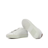DapperFam Verve in White Men's Italian Leather Low Kick