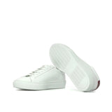 DapperFam Verve in White Men's Italian Leather Low Kick