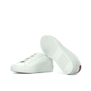 DapperFam Verve in White Men's Italian Leather Low Kick