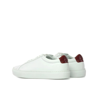 DapperFam Verve in White Men's Italian Leather Low Kick
