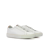 DapperFam Verve in White Men's Italian Leather Low Kick — Style 5571