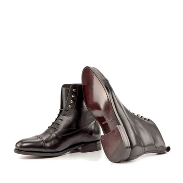 DapperFam Vittorio in Black Men's Italian Leather Balmoral Boot in #color_