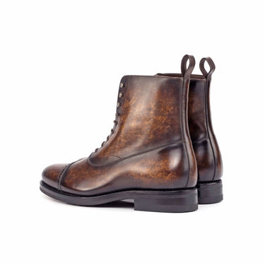 DapperFam Vittorio in Brown Men's Hand-Painted Patina Balmoral Boot in #color_