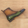 DapperFam Vittorio in Denim / Khaki / Cognac / Burgundy Men's Hand-Painted Patina Balmoral Boot in Denim / Khaki / Cognac / Burgundy