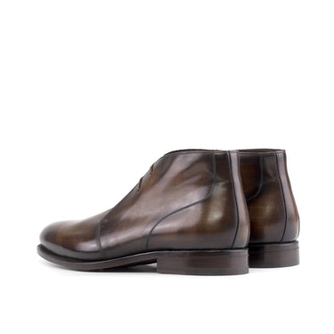 DapperFam Vivace in Brown Men's Hand-Painted Patina Chukka in