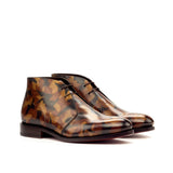 DapperFam Vivace in Brown Men's Hand-Painted Patina Chukka in Brown