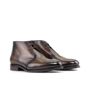 DapperFam Vivace in Brown Men's Hand-Painted Patina Chukka in Brown #color_ Brown