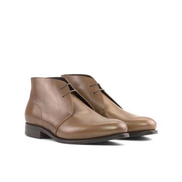 DapperFam Vivace in Brown Men's Italian Leather Chukka in Brown #color_ Brown
