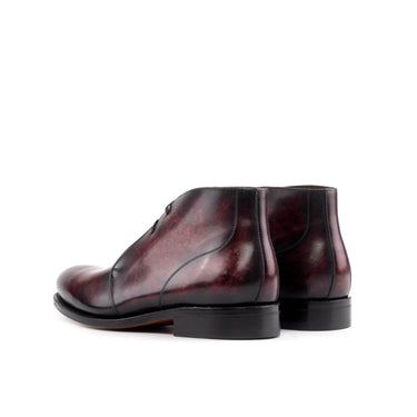 DapperFam Vivace in Burgundy Men's Hand-Painted Patina Chukka in #color_