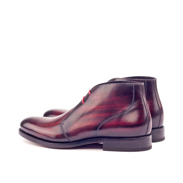 DapperFam Vivace in Burgundy Men's Hand-Painted Patina Chukka in #color_