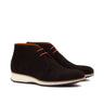 DapperFam Vivace in Dark Brown / Cognac Men's Lux Suede & Italian Pebble Grain Leather Chukka in Dark Brown / Cognac