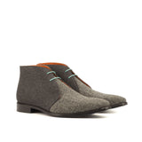 DapperFam Vivace in Dark Grey / Herringbone Men's Flannel & Sartorial Chukka in Dark Grey / Herringbone
