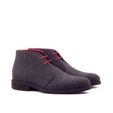 DapperFam Vivace in Dark Grey Men's Flannel Chukka in Dark Grey
