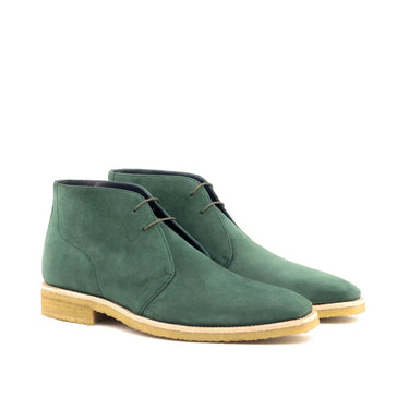 DapperFam Vivace in Forest Men's Italian Suede Chukka in Forest #color_ Forest