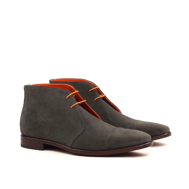 DapperFam Vivace in Grey / Navy Men's Lux Suede Chukka in Grey / Navy