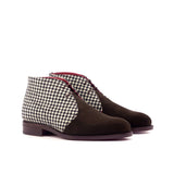 DapperFam Vivace in Houndstooth / Dark Brown Men's Sartorial & Lux Suede Chukka in Houndstooth / Dark Brown