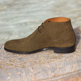 DapperFam Vivace in Khaki Men's Lux Suede Chukka in Khaki