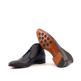 DapperFam Vivace in Navy / Black Men's Italian Leather & Italian Pebble Grain Leather Chukka