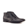 DapperFam Vivace in Navy / Black Men's Italian Leather & Italian Pebble Grain Leather Chukka in Navy / Black