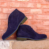 DapperFam Vivace in Navy Men's Lux Suede Chukka — Style 2555
