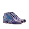 DapperFam Vivace in Purple / Denim Men's Hand-Painted Patina Chukka in Purple / Denim
