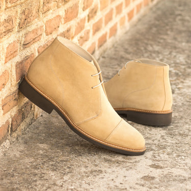 DapperFam Vivace in Sand Men's Lux Suede Chukka in #color_