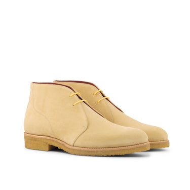 DapperFam Vivace in Sand Men's Lux Suede Chukka in Sand #color_ Sand