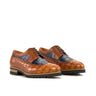 DapperFam Zephyr in Cognac / Navy Men's Italian Leather Longwing Blucher in Cognac / Navy