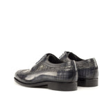 DapperFam Zephyr in Grey Men's Hand-Painted Patina Longwing Blucher