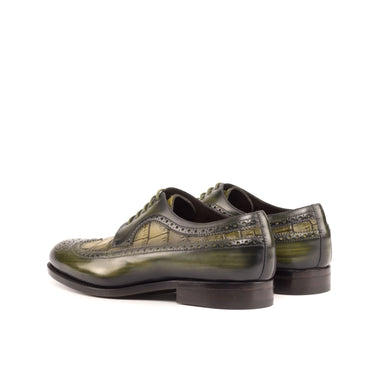 DapperFam Zephyr in Khaki / Olive Men's Hand-Painted Patina Longwing Blucher in #color_