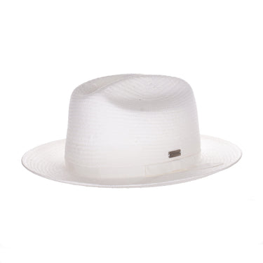 DapperFam The Buckhead Cattleman Crown Western Hat in White