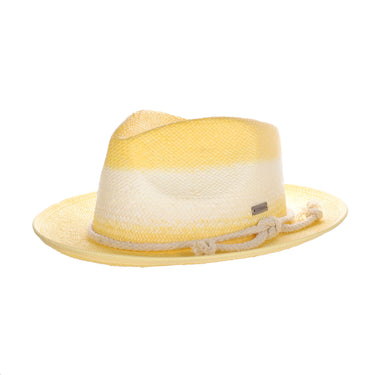 DapperFam The Hyde Park Hand-Dyed Straw Fedora Hat in Butter Cream Ivory