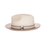 DapperFam The Stefano Two-Tone Straw Fedora Hat