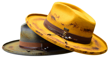 Bruno Capelo Detroit Distressed Wide Brim Wool Fedora
