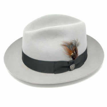 Dobbs Barrington Pinch Front Wool Felt Fedora in Pearl