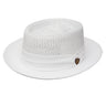 Dobbs Bishop Vented Milan Straw Pork Pie in White