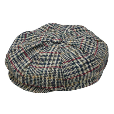 Dobbs Chap Wool Flat Cap in Olive Plaid