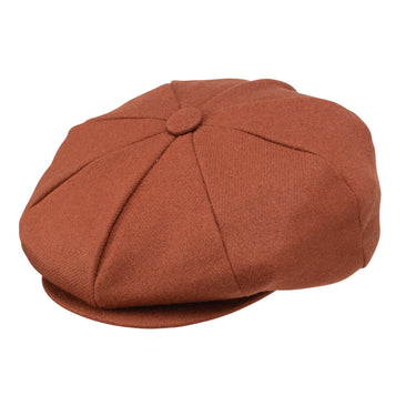 Dobbs Chap Wool Flat Cap in Cognac
