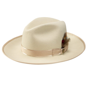 Dobbs Esquire B (Wool) Wool Pinch Front Fedora in Bone
