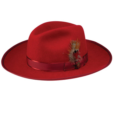 Dobbs Esquire B (Wool) Wool Pinch Front Fedora in Red