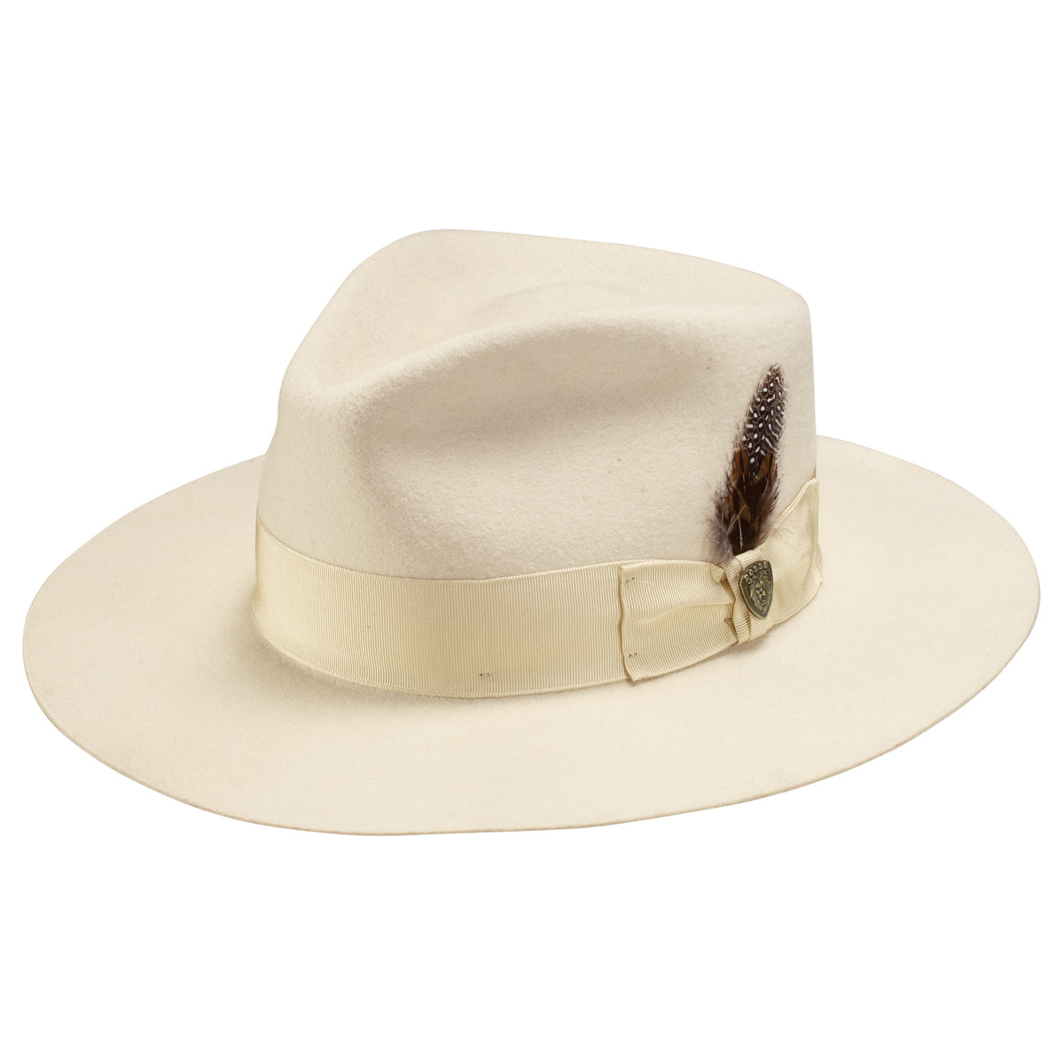 100% Wool Elegant Cream Wide Brim Fedora Hat OS French Women main image 2