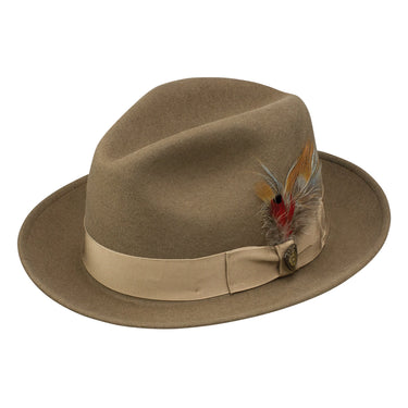 Dobbs Holloway Wool Felt Pinch Front Fedora in Camel