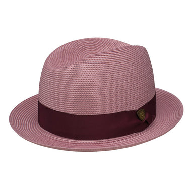 Dobbs Parker Center Dent Milan Straw Fedora in Mauve