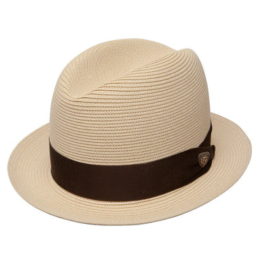 Dobbs Parker Center Dent Milan Straw Fedora in Sand
