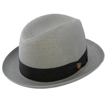 Dobbs Parker Center Dent Milan Straw Fedora in Grey