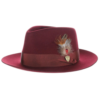 Dobbs Prescott Wool and Fur Felt Fedora in Burgundy